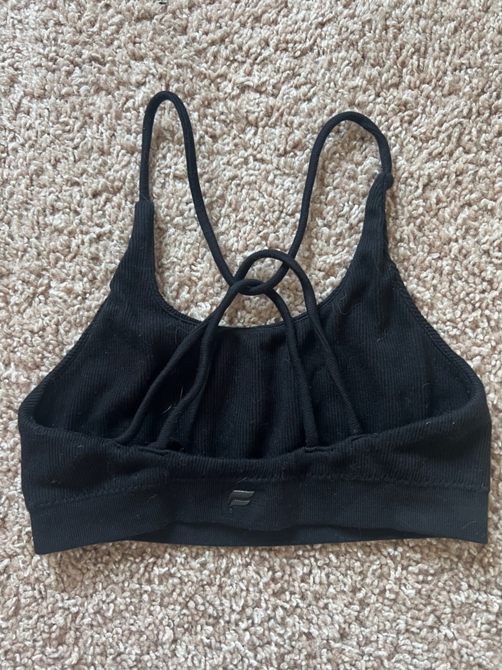 Fabletics Black Seamless Strappy Bralette / Sports Bra